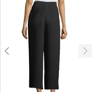 Knife-Pleated Wide-Leg Ankle Pants